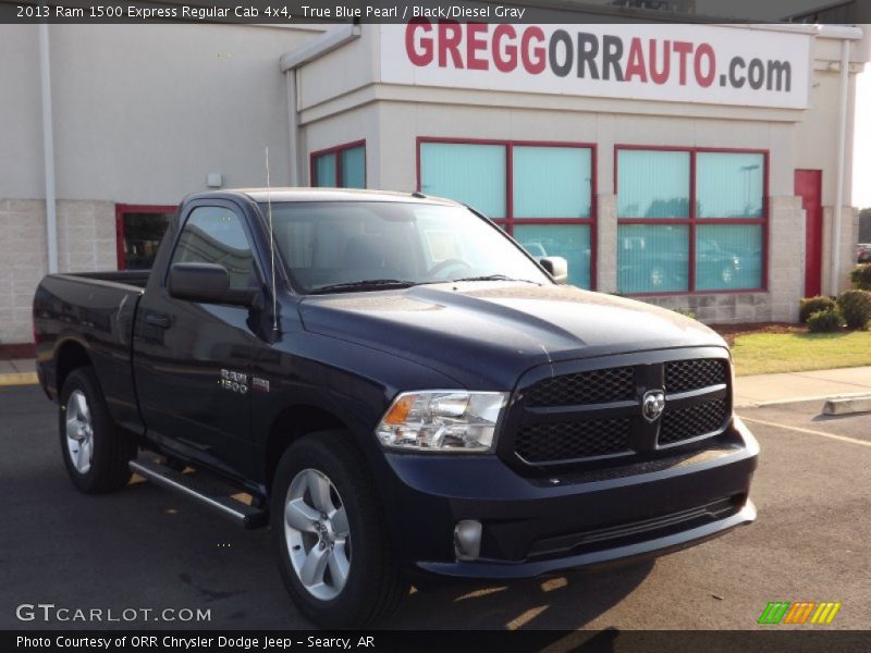 True Blue Pearl / Black/Diesel Gray 2013 Ram 1500 Express Regular Cab 4x4