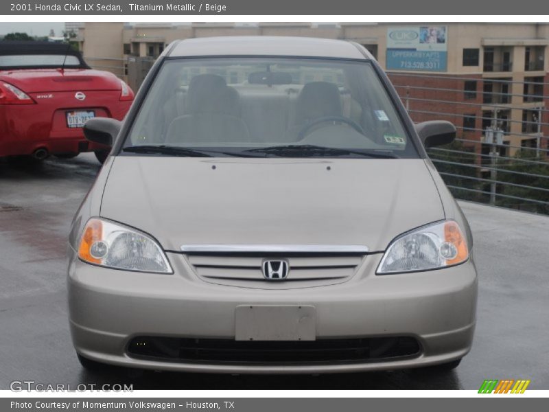Titanium Metallic / Beige 2001 Honda Civic LX Sedan