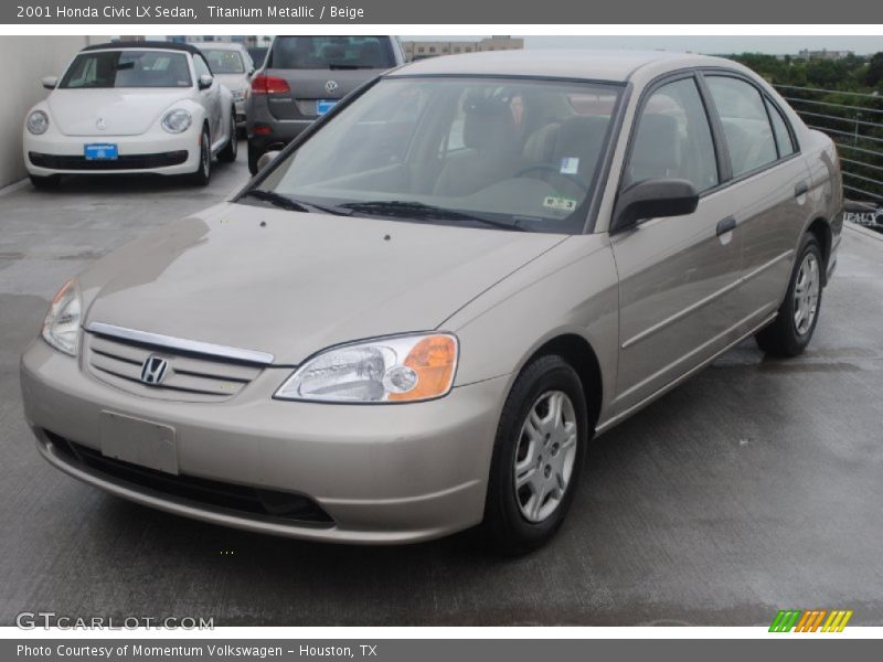 Titanium Metallic / Beige 2001 Honda Civic LX Sedan