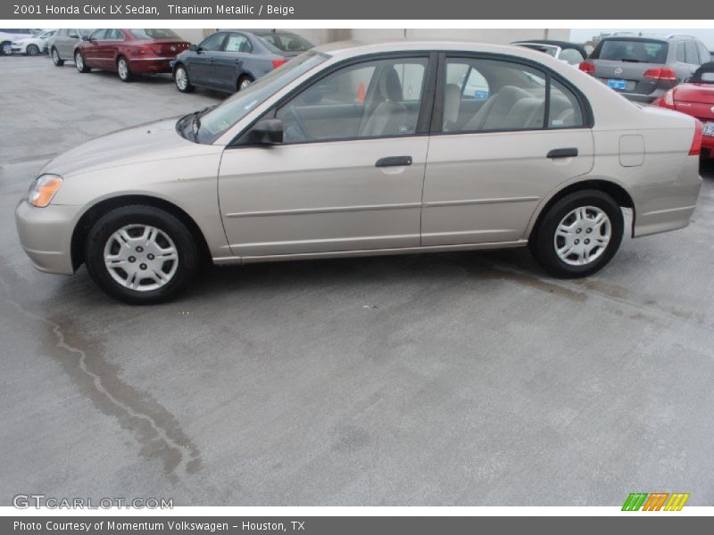 Titanium Metallic / Beige 2001 Honda Civic LX Sedan