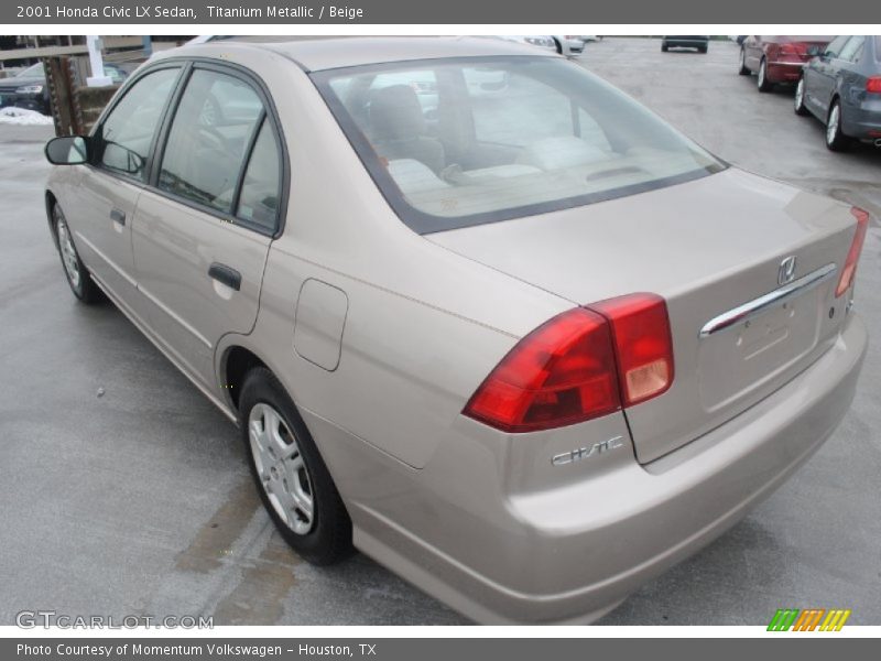 Titanium Metallic / Beige 2001 Honda Civic LX Sedan