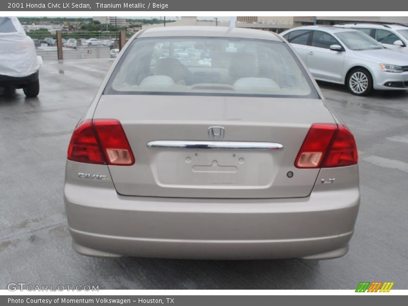 Titanium Metallic / Beige 2001 Honda Civic LX Sedan