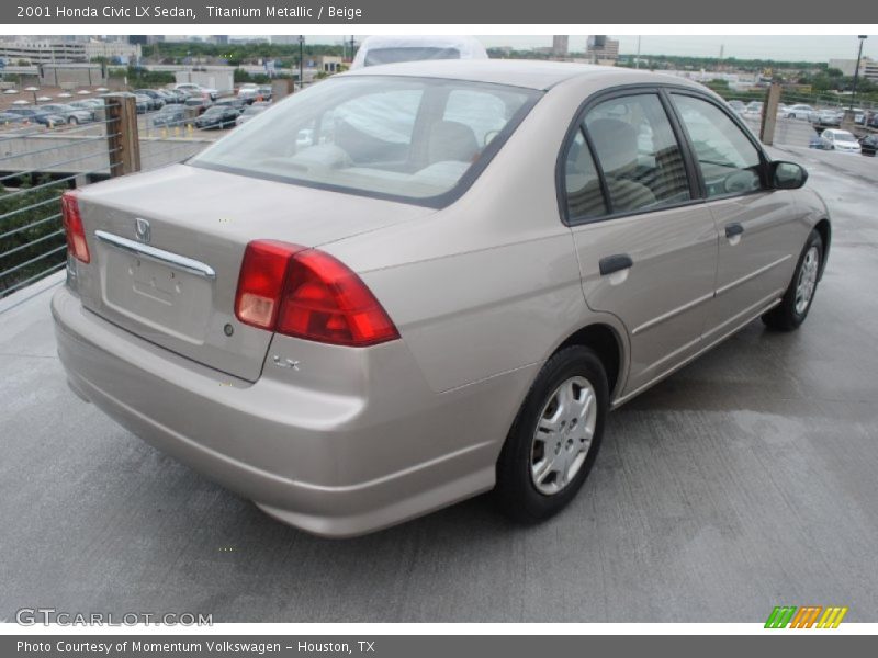 Titanium Metallic / Beige 2001 Honda Civic LX Sedan