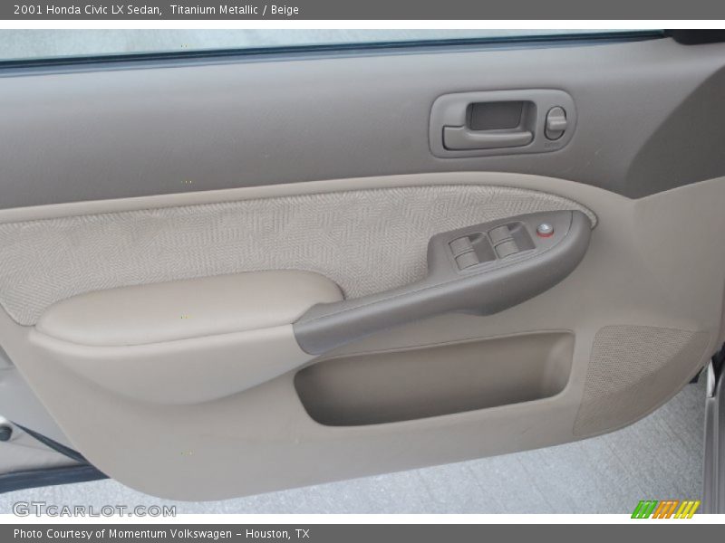 Titanium Metallic / Beige 2001 Honda Civic LX Sedan