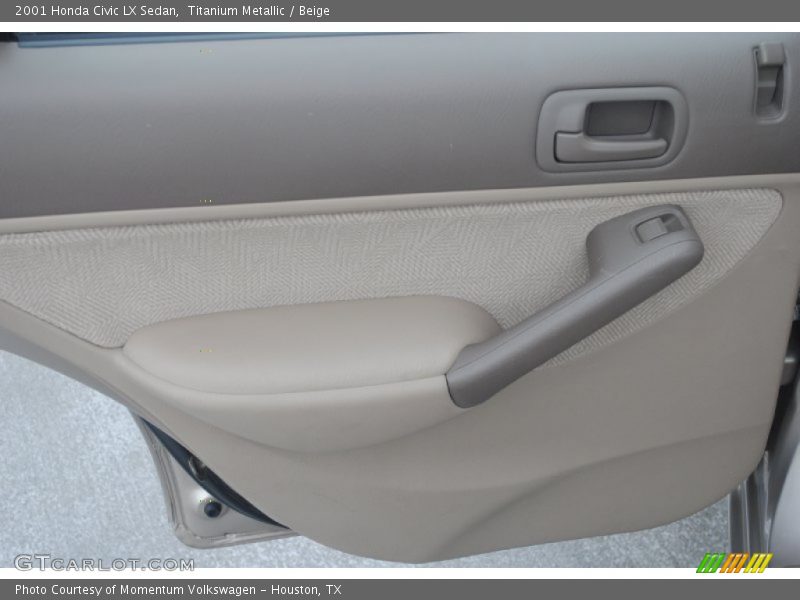 Titanium Metallic / Beige 2001 Honda Civic LX Sedan