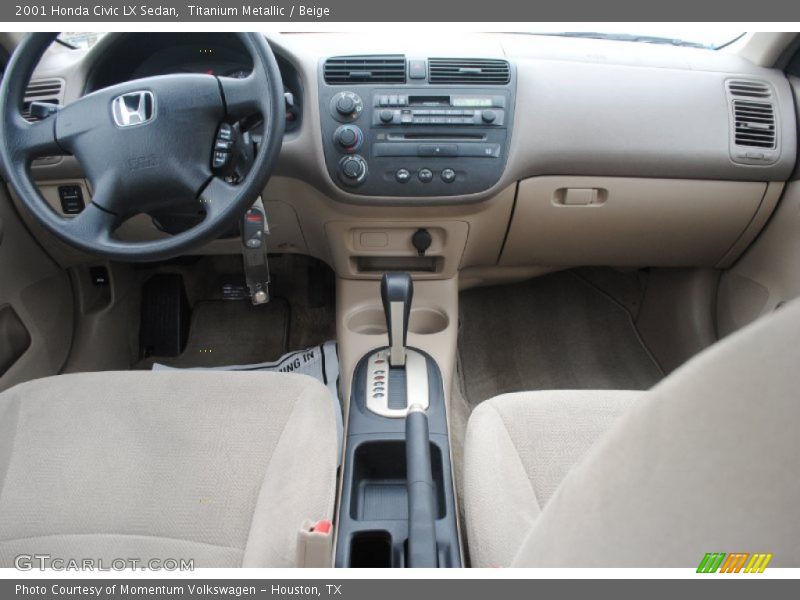 Titanium Metallic / Beige 2001 Honda Civic LX Sedan