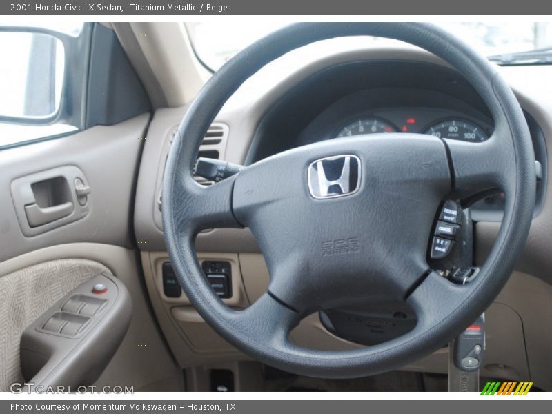Titanium Metallic / Beige 2001 Honda Civic LX Sedan