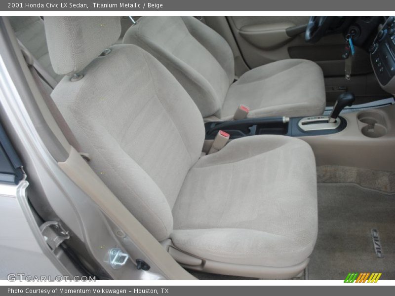 Titanium Metallic / Beige 2001 Honda Civic LX Sedan