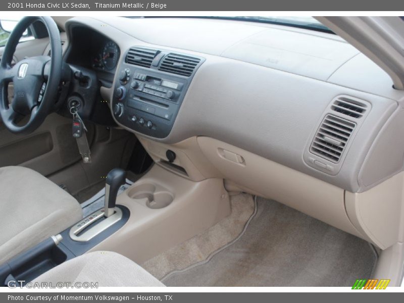 Titanium Metallic / Beige 2001 Honda Civic LX Sedan