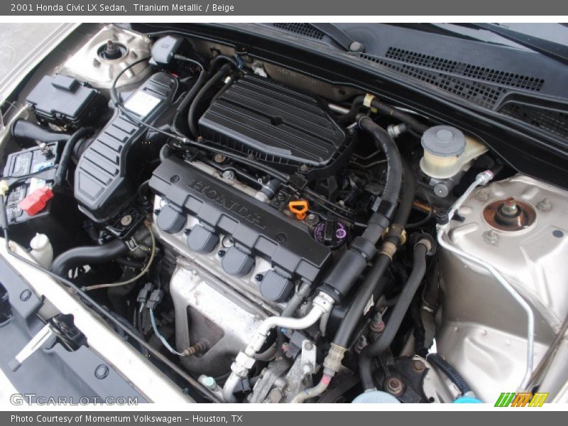 Titanium Metallic / Beige 2001 Honda Civic LX Sedan