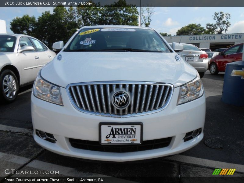 Summit White / Ebony 2010 Buick LaCrosse CXL