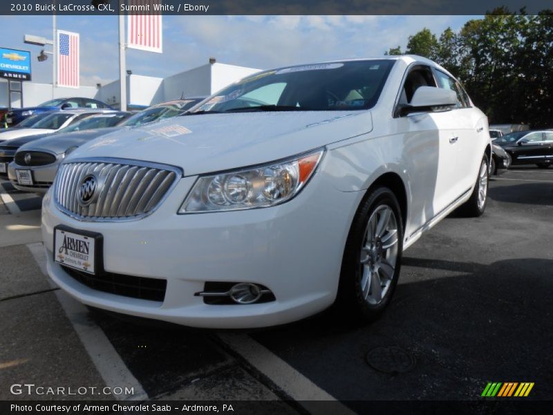 Summit White / Ebony 2010 Buick LaCrosse CXL