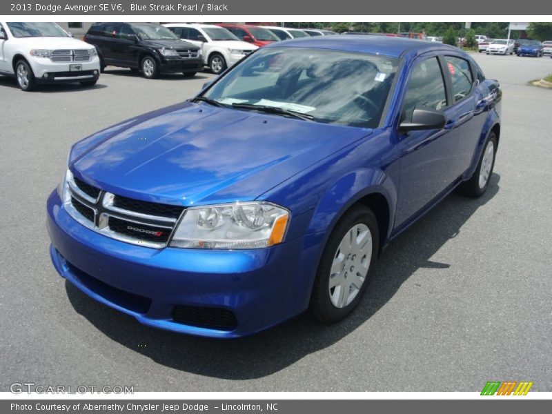 Blue Streak Pearl / Black 2013 Dodge Avenger SE V6