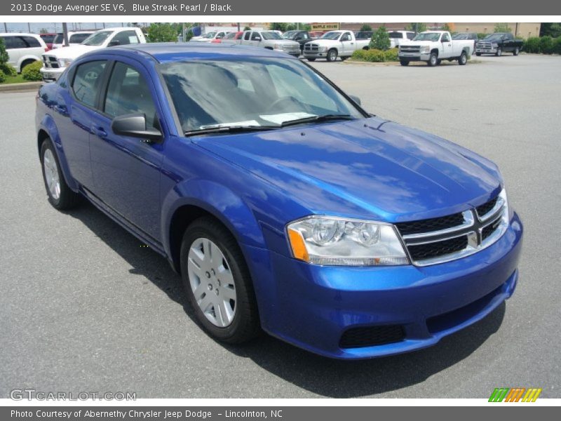 Blue Streak Pearl / Black 2013 Dodge Avenger SE V6