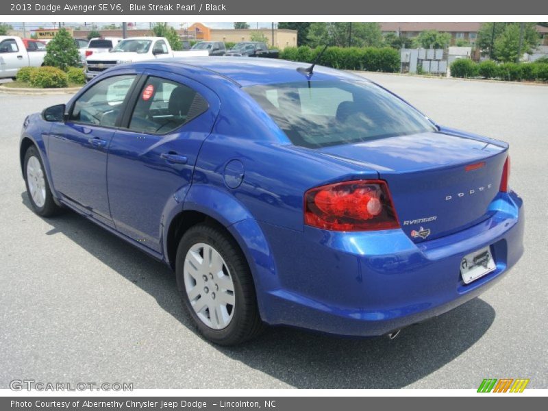 Blue Streak Pearl / Black 2013 Dodge Avenger SE V6