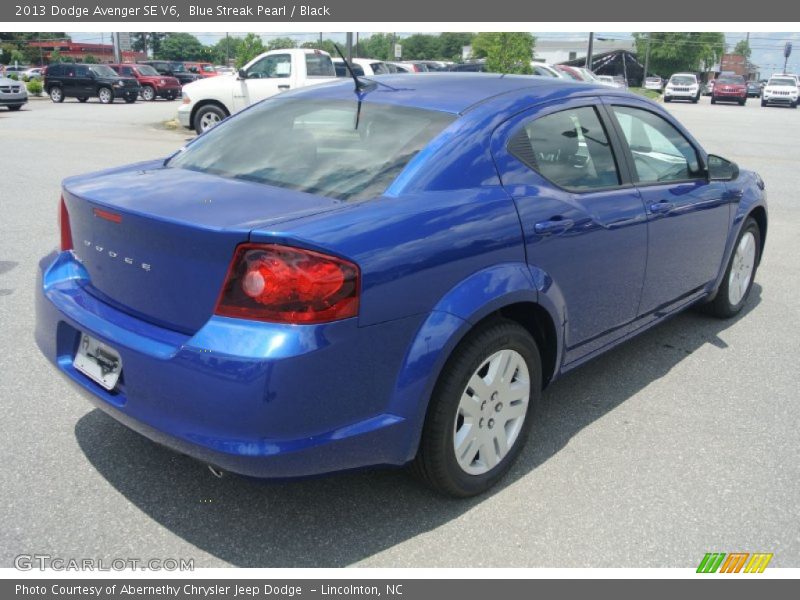 Blue Streak Pearl / Black 2013 Dodge Avenger SE V6