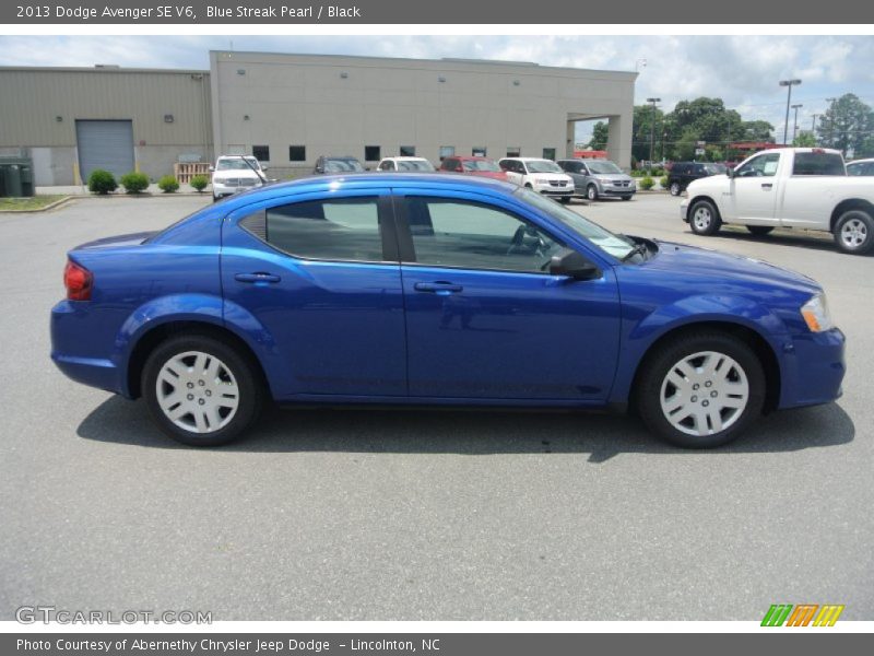 Blue Streak Pearl / Black 2013 Dodge Avenger SE V6