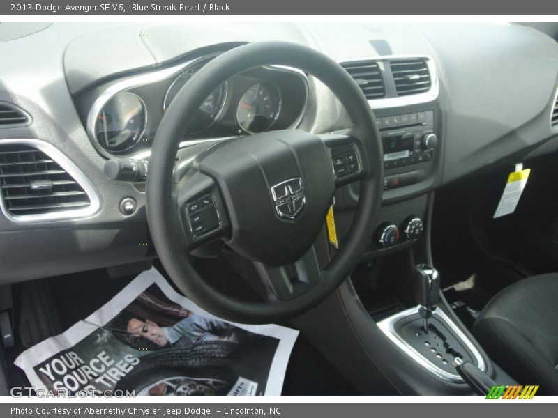 Blue Streak Pearl / Black 2013 Dodge Avenger SE V6
