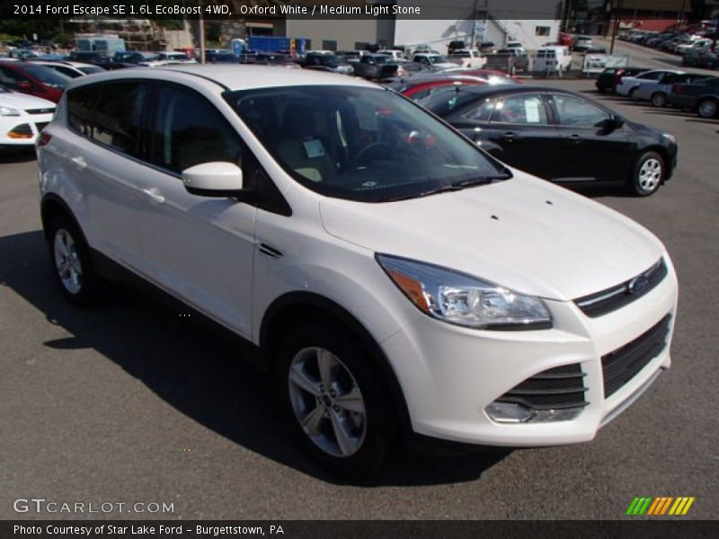 Oxford White / Medium Light Stone 2014 Ford Escape SE 1.6L EcoBoost 4WD