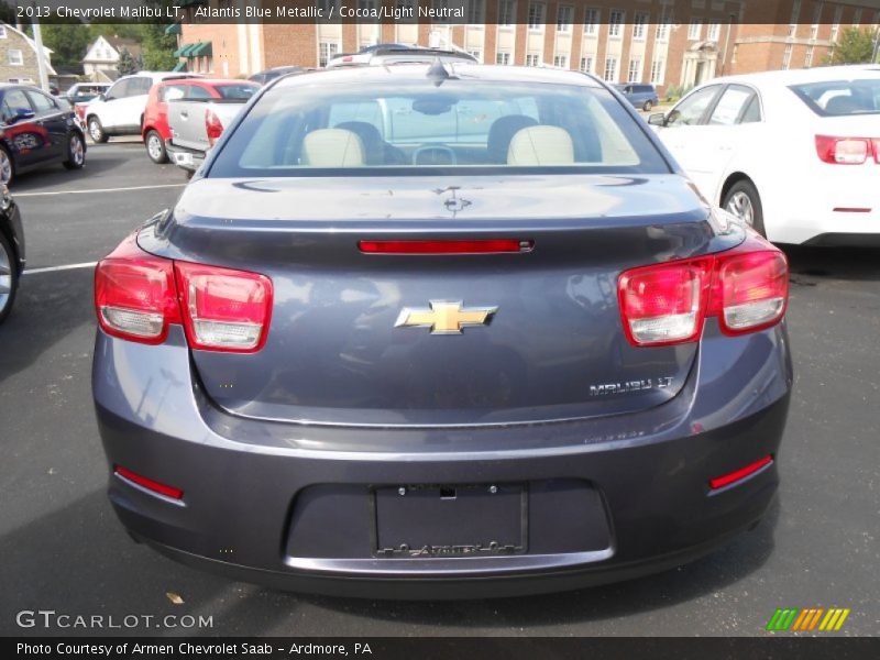 Atlantis Blue Metallic / Cocoa/Light Neutral 2013 Chevrolet Malibu LT
