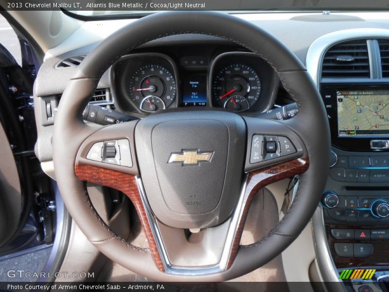 Atlantis Blue Metallic / Cocoa/Light Neutral 2013 Chevrolet Malibu LT
