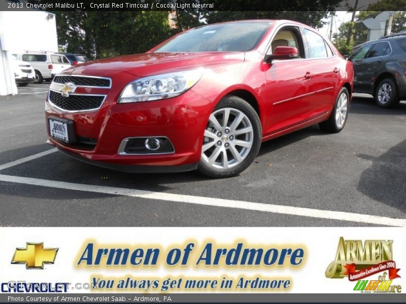 Crystal Red Tintcoat / Cocoa/Light Neutral 2013 Chevrolet Malibu LT