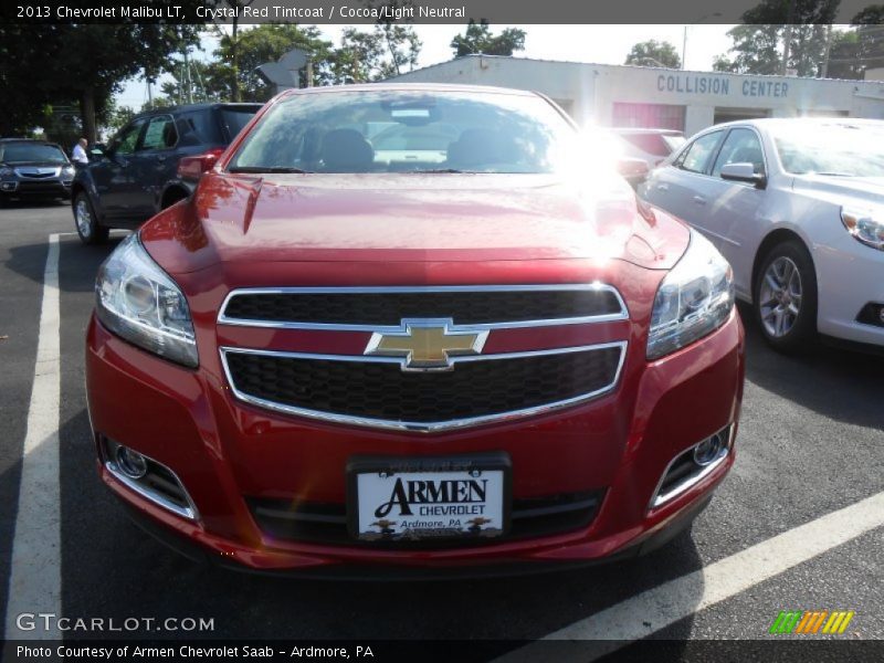 Crystal Red Tintcoat / Cocoa/Light Neutral 2013 Chevrolet Malibu LT