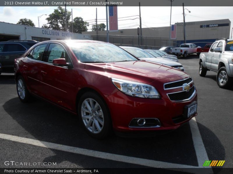 Crystal Red Tintcoat / Cocoa/Light Neutral 2013 Chevrolet Malibu LT