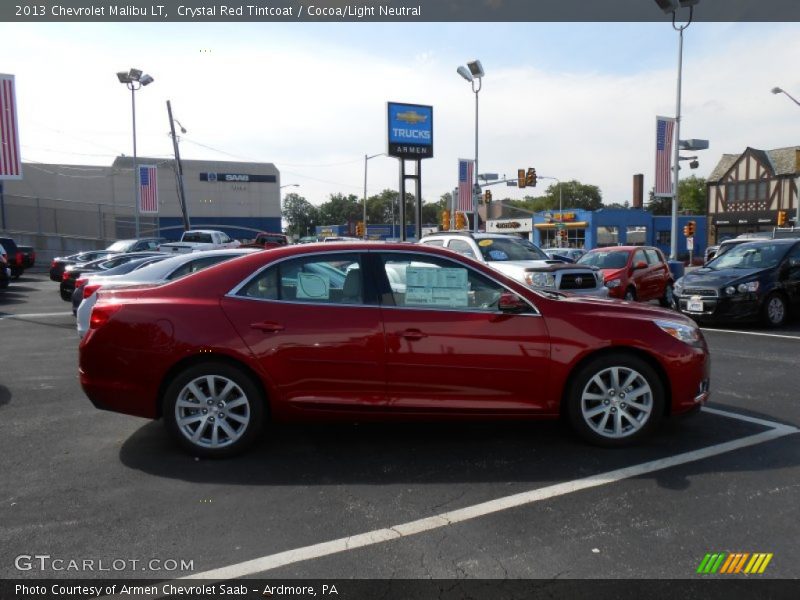 Crystal Red Tintcoat / Cocoa/Light Neutral 2013 Chevrolet Malibu LT