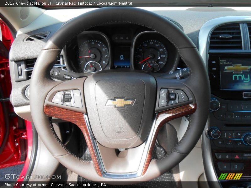 Crystal Red Tintcoat / Cocoa/Light Neutral 2013 Chevrolet Malibu LT