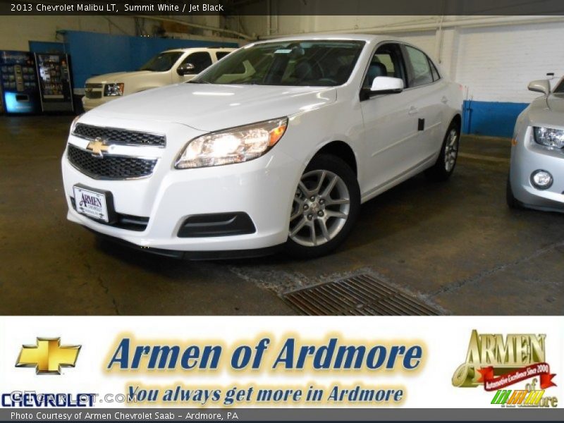 Summit White / Jet Black 2013 Chevrolet Malibu LT