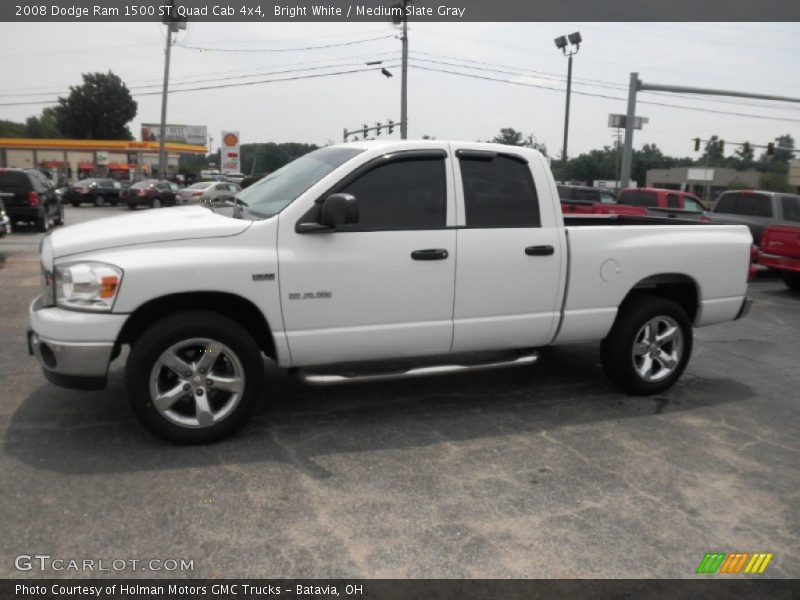 Bright White / Medium Slate Gray 2008 Dodge Ram 1500 ST Quad Cab 4x4