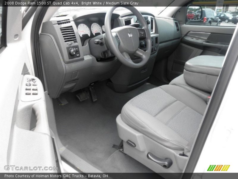 Bright White / Medium Slate Gray 2008 Dodge Ram 1500 ST Quad Cab 4x4