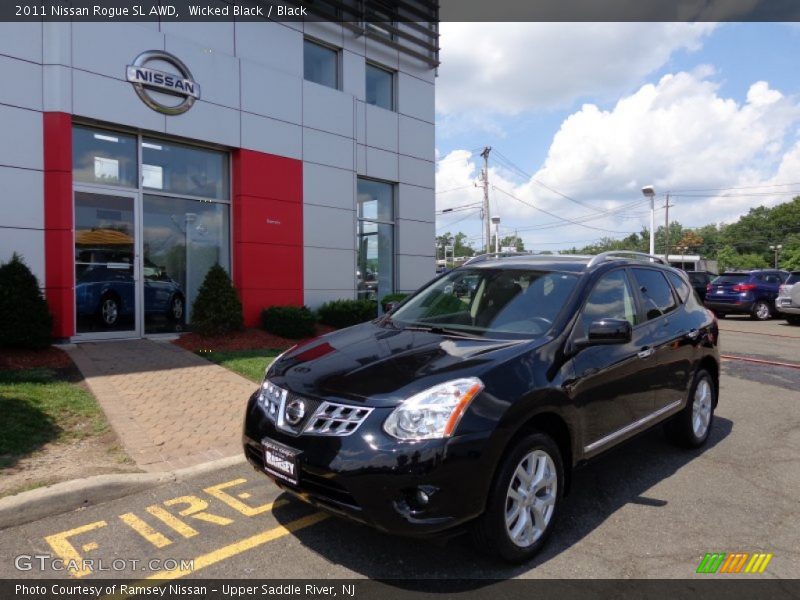 Wicked Black / Black 2011 Nissan Rogue SL AWD