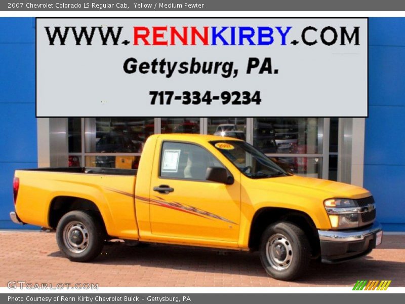 Yellow / Medium Pewter 2007 Chevrolet Colorado LS Regular Cab