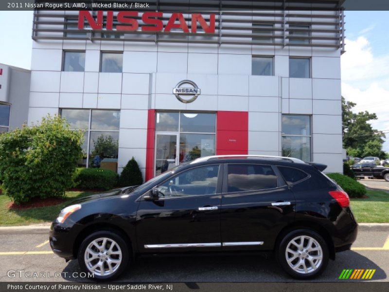 Wicked Black / Black 2011 Nissan Rogue SL AWD