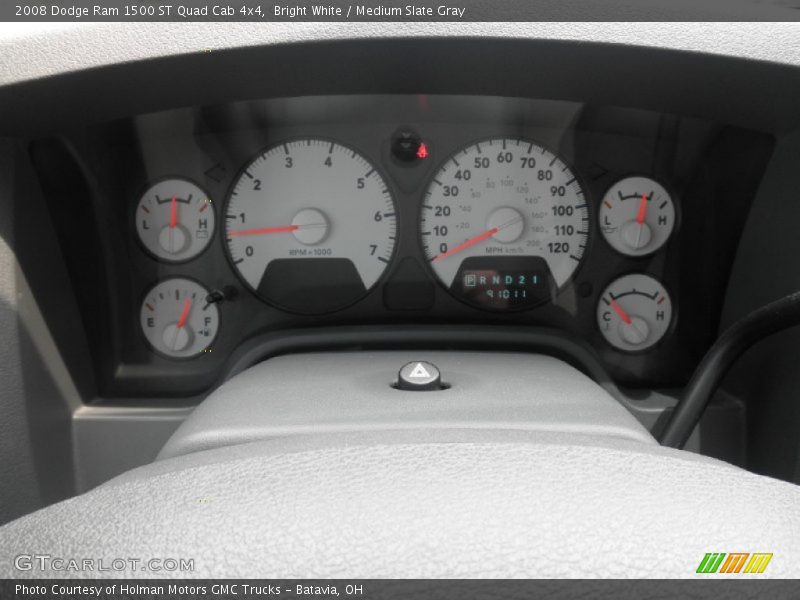Bright White / Medium Slate Gray 2008 Dodge Ram 1500 ST Quad Cab 4x4