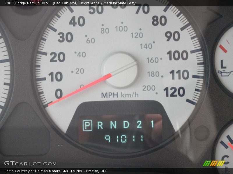 Bright White / Medium Slate Gray 2008 Dodge Ram 1500 ST Quad Cab 4x4