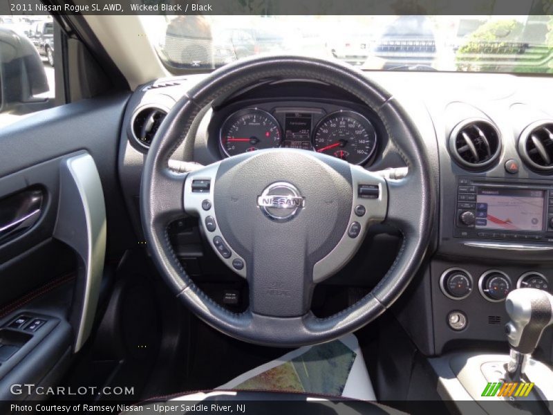 Wicked Black / Black 2011 Nissan Rogue SL AWD