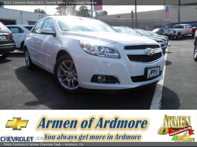 Summit White / Cocoa/Light Neutral 2013 Chevrolet Malibu ECO