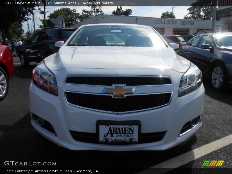 Summit White / Cocoa/Light Neutral 2013 Chevrolet Malibu ECO