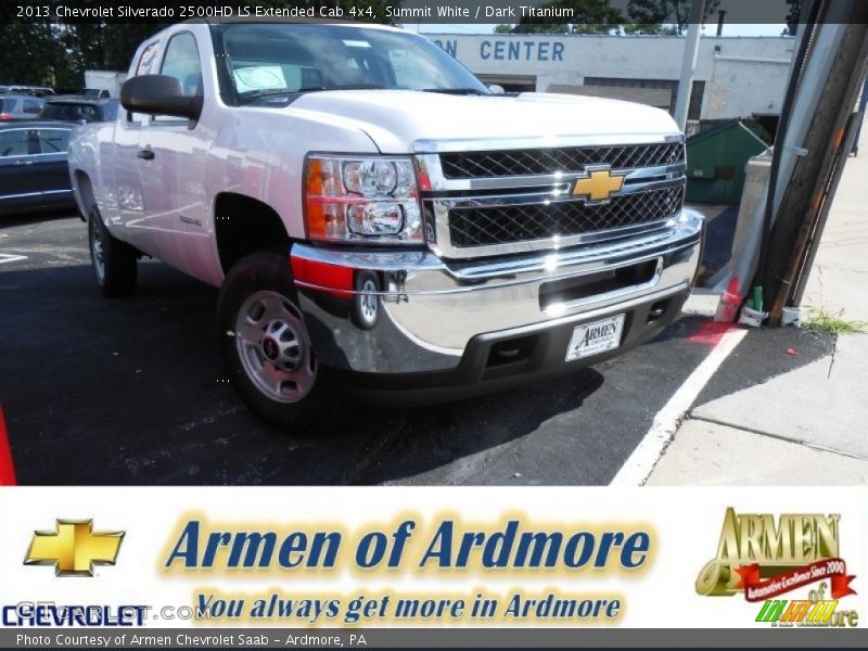Summit White / Dark Titanium 2013 Chevrolet Silverado 2500HD LS Extended Cab 4x4