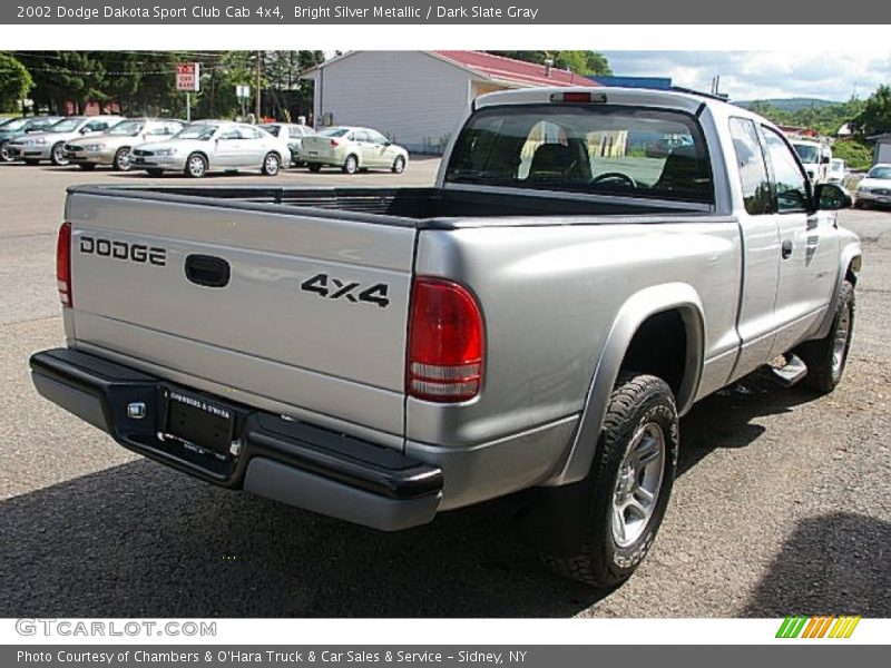 Bright Silver Metallic / Dark Slate Gray 2002 Dodge Dakota Sport Club Cab 4x4