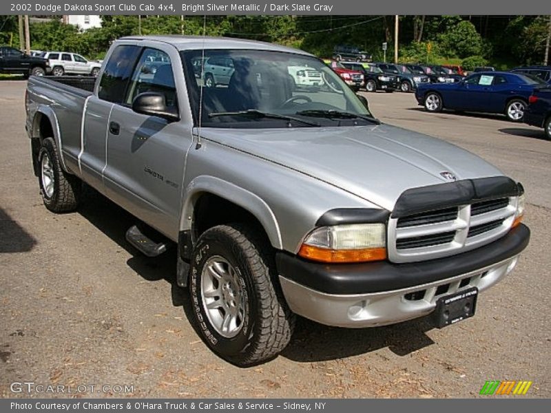 Bright Silver Metallic / Dark Slate Gray 2002 Dodge Dakota Sport Club Cab 4x4