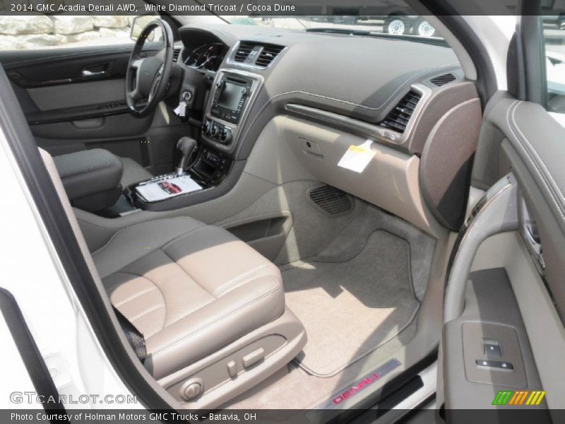 White Diamond Tricoat / Cocoa Dune 2014 GMC Acadia Denali AWD