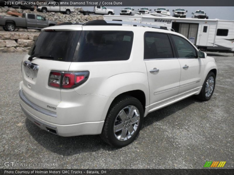 White Diamond Tricoat / Cocoa Dune 2014 GMC Acadia Denali AWD