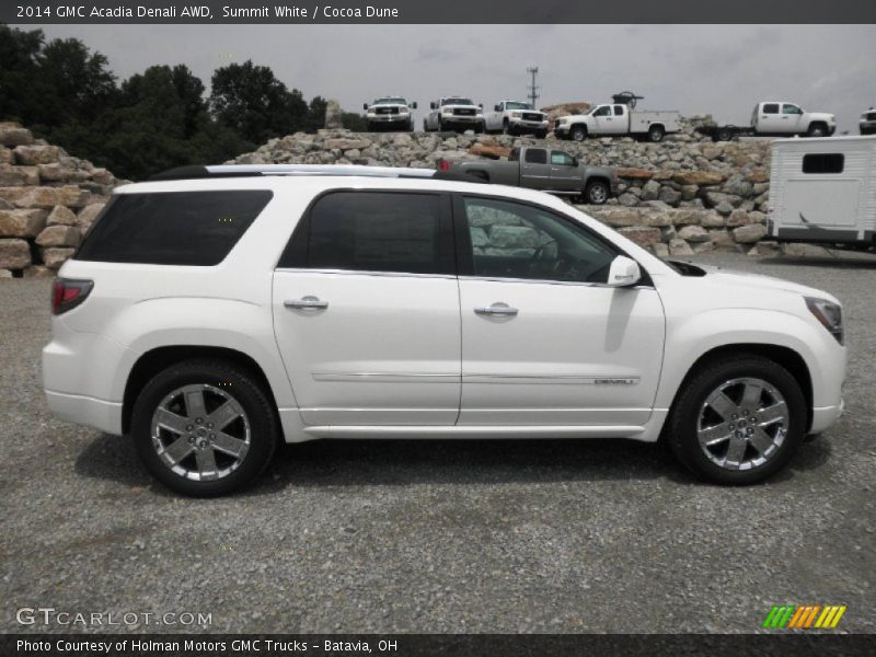 Summit White / Cocoa Dune 2014 GMC Acadia Denali AWD