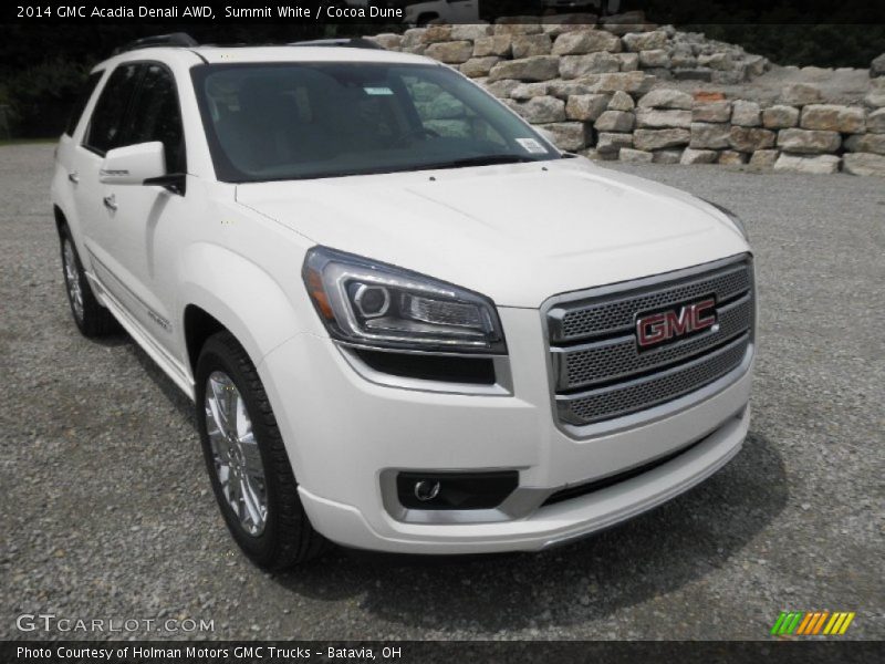 Summit White / Cocoa Dune 2014 GMC Acadia Denali AWD