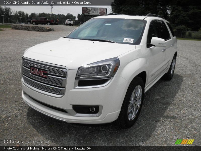 Summit White / Cocoa Dune 2014 GMC Acadia Denali AWD