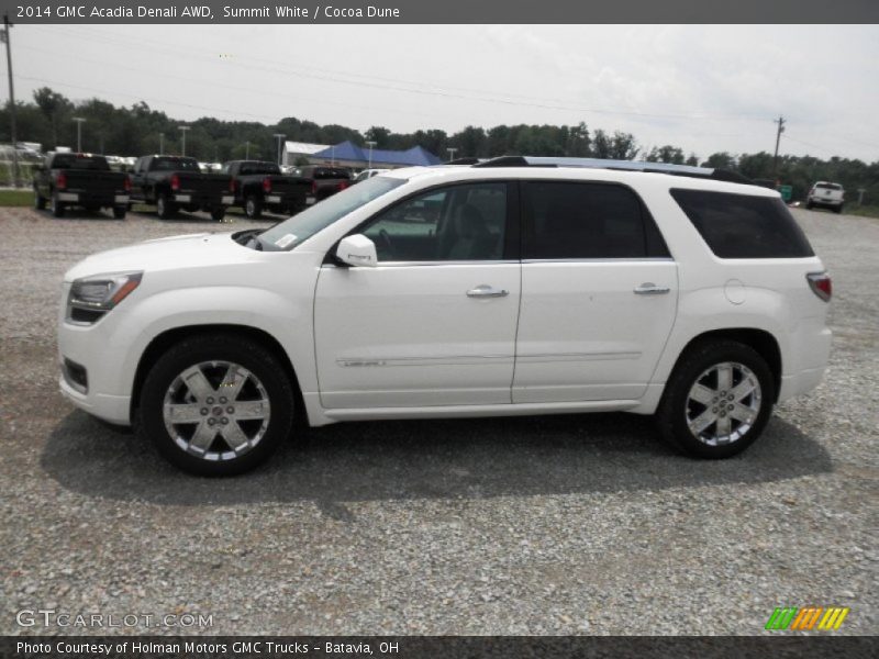 Summit White / Cocoa Dune 2014 GMC Acadia Denali AWD